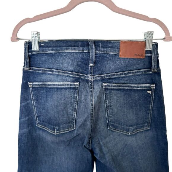 Madewell Blue Denim Stretch Slim Fit Straight Leg Jeans Medium Wash Size 27 - Picture 9 of 12